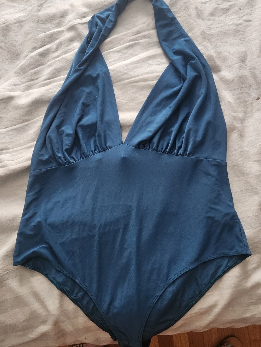 Forever 21 Blue Halter Bodysuit